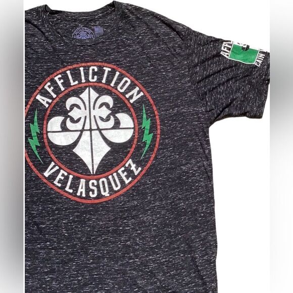 AFFLICTION TEAM CAIN VELASQUEZ NEW BLACK T SHIRT MENS 3XL SLIM FIT CREW NECK - Picture 4 of 8